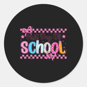 Sticker Rond Coquette Premier Jour D'école Prépa Ck À L'école T