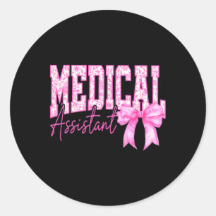 Sticker Rond Coquette rose Médicale rétro