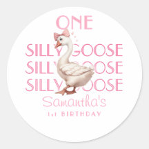 Coquette rose une oie sotte fille 1er anniversaire