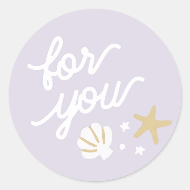 Sticker Rond Coquillages de la fête des sirènes pourpres Faveur (Devant)
