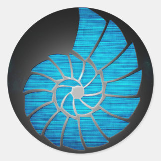 Sticker Rond Coquille de Nautilus