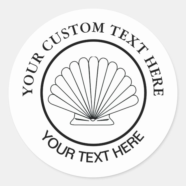 Sticker Rond Coquille Saint Jacques Logo personnalisé 3" Classi (Devant)