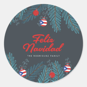 Sticker Rond Coquito de Noël festif Porto-Rico