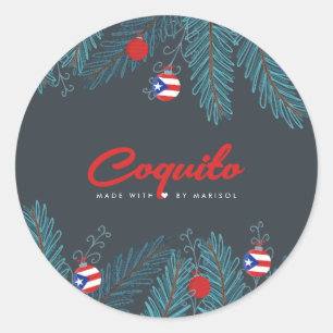 Sticker Rond Coquito de Noël festif Porto-Rico