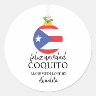 Sticker Rond Coquito de noix de coco tropical Boisson de Noël