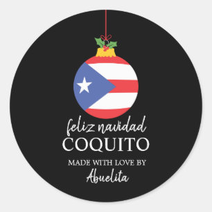Sticker Rond Coquito de noix de coco tropicale Boisson de Noël 