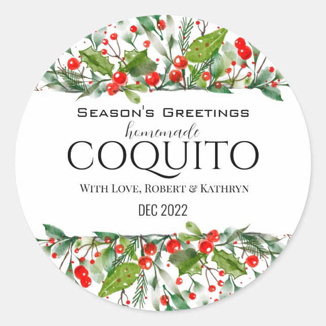 Sticker Rond Coquito maison personnalisée (Devant)