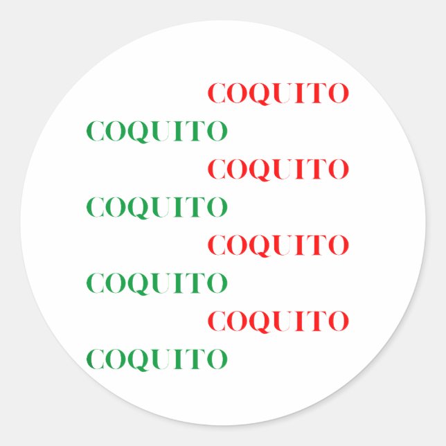 Sticker Rond Coquito vert et rouge (Devant)