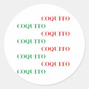 Sticker Rond Coquito vert et rouge