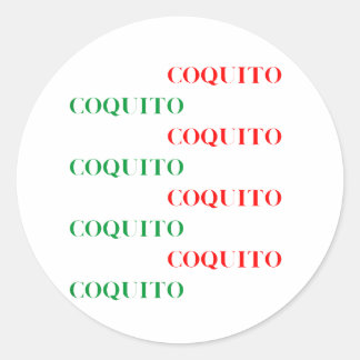 Sticker Rond Coquito vert et rouge