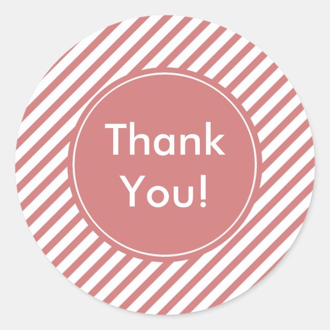 Sticker Rond Corail et rayures blanches (Devant)