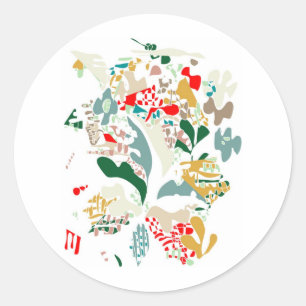 Sticker Rond corail marin Abstrait