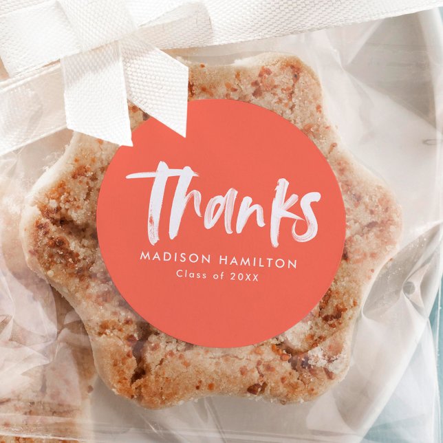 Sticker Rond Corail | Merci de graduation du script de brosse (Créateur téléchargé)