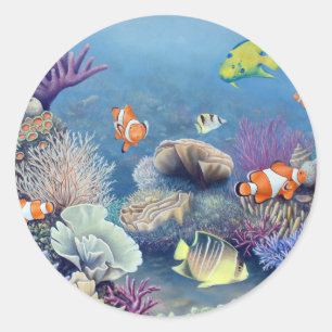 Sticker Rond Corail Reef