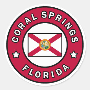 Sticker Rond Coral Springs Floride