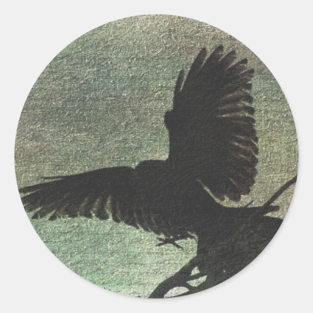 Sticker Rond Corbeau (Devant)