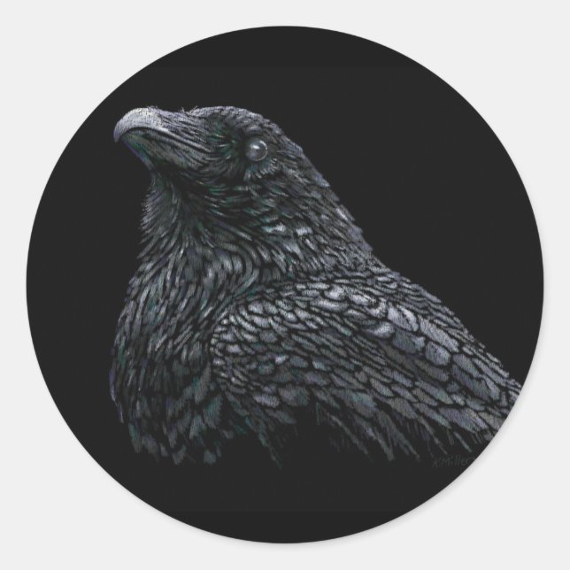 Sticker Rond Corbeau (Devant)