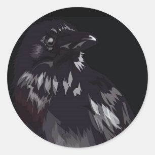 Sticker Rond corbeau