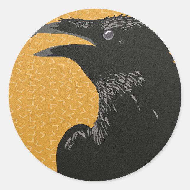 Sticker Rond Corbeau de corbeau d'Halloween (Devant)