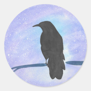 Sticker Rond Corbeau de stationnement