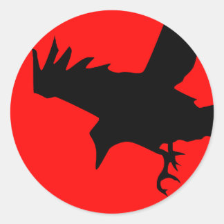 Sticker Rond Corbeau foncé