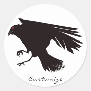 Sticker Rond Corbeau noir vol Thunder_Cove