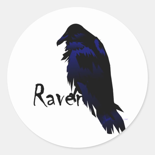 Sticker Rond Corbeau sur Corbeau (Devant)