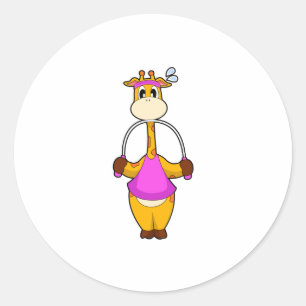 Sticker Rond Corde Fitness Giraffe
