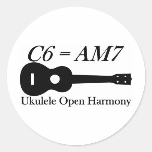 Sticker Rond Cordes ouvertes d'ukulélé