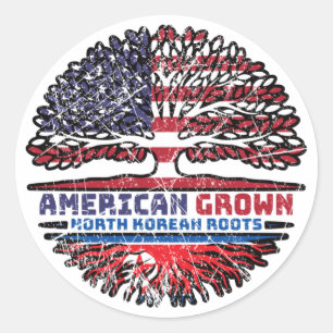 Sticker Rond Corée du Nord États-Unis Amérique États-Unis