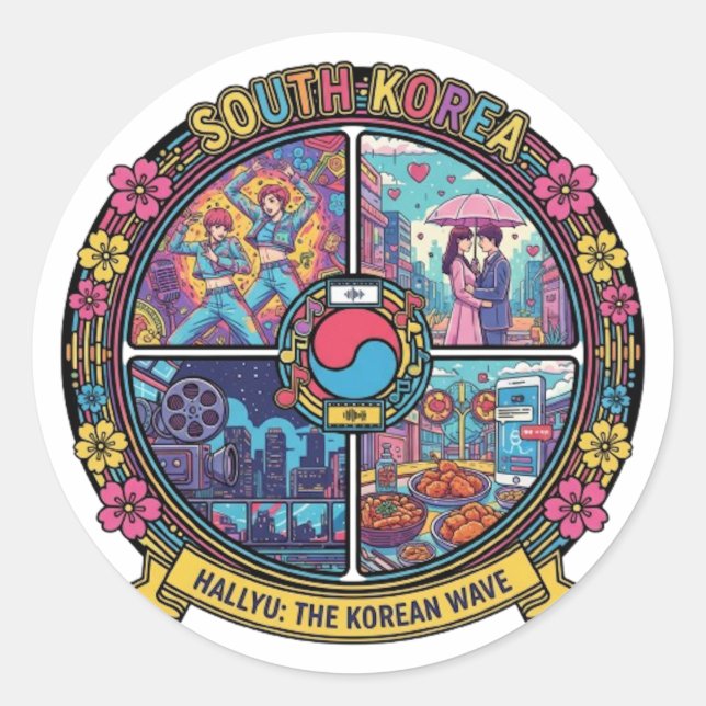 STICKER ROND CORÉE DU SUD (Devant)