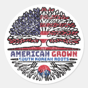 Sticker Rond Corée du Sud Sud États-Unis Amérique États-Unis