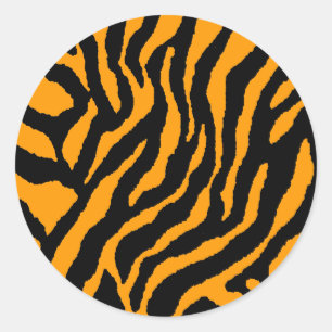 STICKER ROND COREY TIGRE RAYURES DE TIGRE RÉTRO DES ANNÉES 80 O