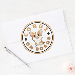 Sticker Rond CORGI à bord