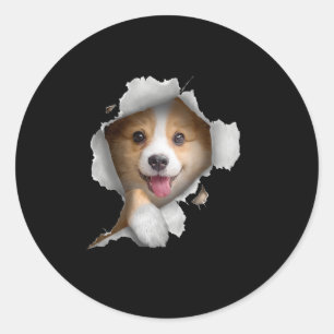 Sticker Rond Corgi Corgi Corgi Propriétaire Corgi Corgi