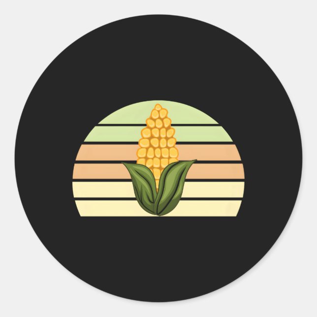 Sticker Rond Corn Pastel Sur Le Feu (Devant)