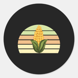 Sticker Rond Corn Pastel Sur Le Feu