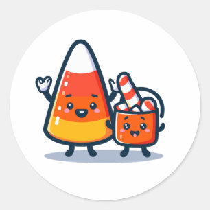 Sticker Rond Corne à bonbons