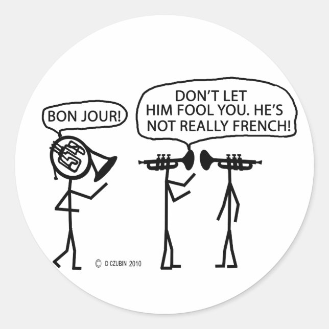 Sticker Rond Corne française (Devant)