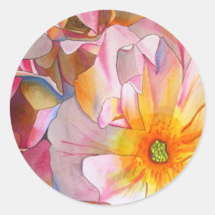 Sticker Rond Cornelia rose rose rose pastel