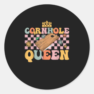 Sticker Rond Cornhole Queen Super Cornhole Maman Corn Hole