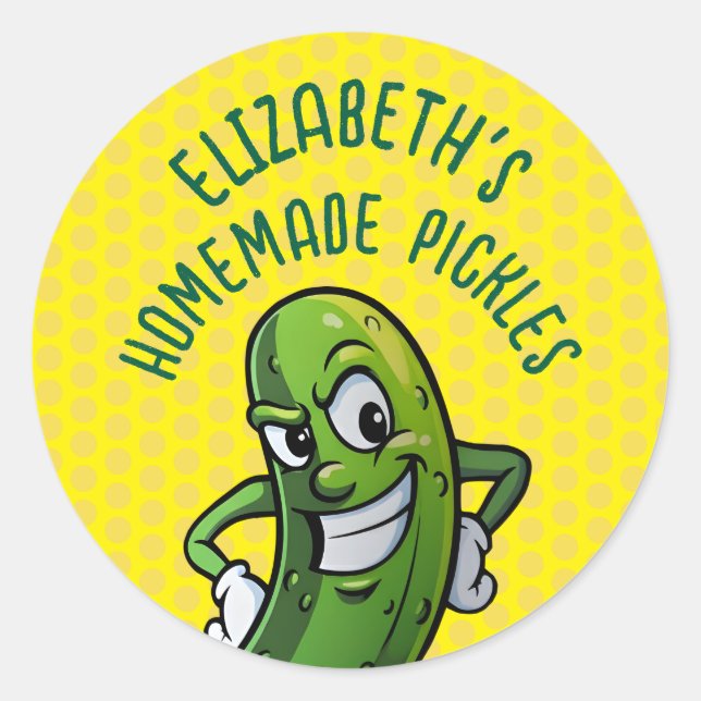 Sticker Rond Cornichons Faits Maison (Devant)