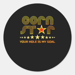 Sticker Rond Cornstar Your Hole is my Goal Cornhole