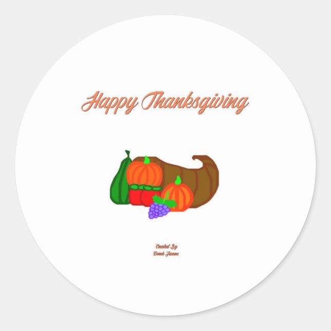 Sticker rond Cornucopia Thanksgiving (Devant)