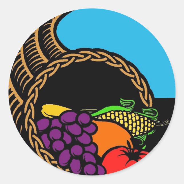 Sticker Rond Cornucopie noire (Devant)