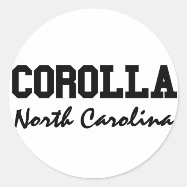 Sticker Rond Corolla Caroline du Nord (Devant)