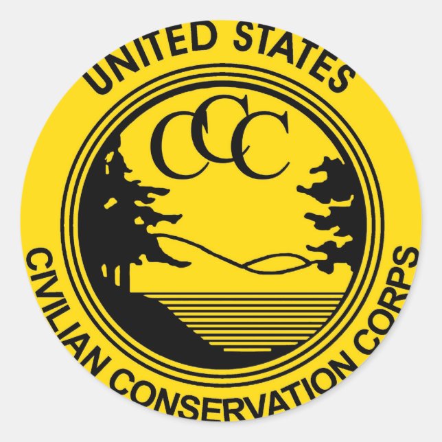 Sticker Rond Corps civil de conservation (Devant)