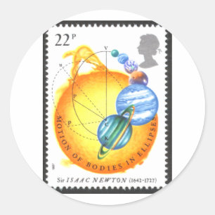 Sticker Rond Corps de mouvement de Newton dans les ellipses