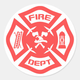 Sticker Rond Corps de sapeurs-pompiers