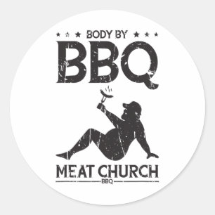 Sticker Rond Corps Par Bbq Meat Church Bbq - Bbq Enthousiasme